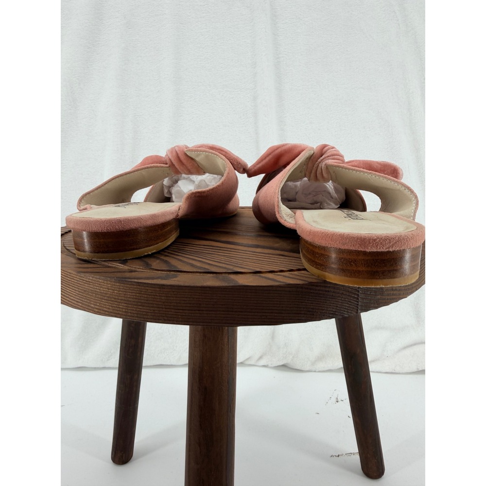 Jeffrey Campbell Charlin-2 Pink Velvet Bow Pointed Toe Mules Flats 8M Coquette - Picture 6 of 8
